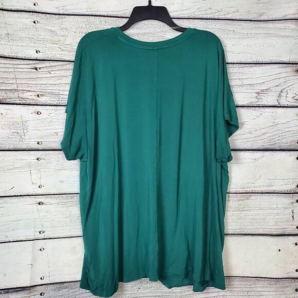 Ava & Viv Women’s 2X Teal Green Short Sleeve Asymmetrical Tunic Dress Rayon Span - Picture 4 of 7